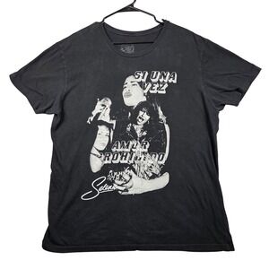 Selena Graphic T-Shirt Women XL Black Excellent Amor Prohibido Si Una Vez Tee